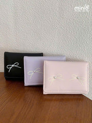 Ví gấp 3 hai nơ đính ngọc DH