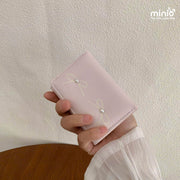 Ví gấp 3 hai nơ đính ngọc DH