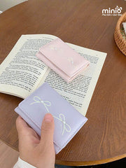 Ví gấp 3 hai nơ đính ngọc DH