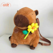 Balo bông Capybara ôm hoa