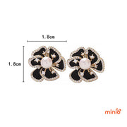 Cài áo hoa đen đính đá nhuỵ ngọc