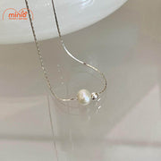 Dây chuyền titan 042 hạt ngọc trai +bi MH