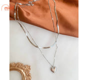 Dây chuyền kép tim Love You