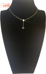 Dây chuyền đá tròn treo đá đen 032