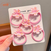 Set 5 dây cột tóc hoa đào