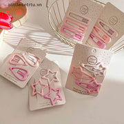 Vỉ 3 kẹp mái màu hồng