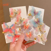 Set 6 kẹp bướm vải phối màu