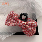 Kẹp càng cua nơ vải dạ đỏ