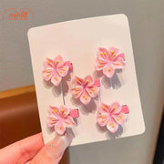 Túi 5 kẹp mỏ vịt hoa đào nhí