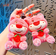 Móc khóa bông gấu ôm dâu