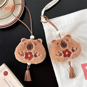 Móc khóa Capybara thêu hoa