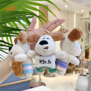 Móc khóa bông chó quần sọc