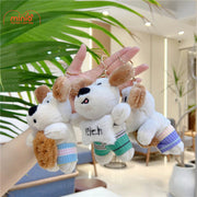 Móc khóa bông chó quần sọc