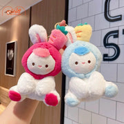 Móc khóa bông thỏ nón cà rốt