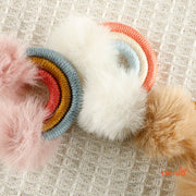 Móc khoá len cầu vồng 2 quả bông