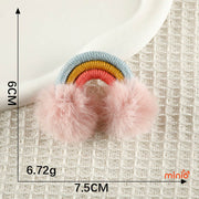 Móc khoá len cầu vồng 2 quả bông