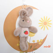 Móc khoá thỏ chân dài áo len thêu