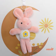 Móc khoá thỏ chân dài áo len thêu