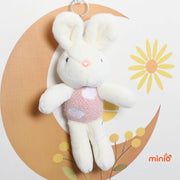 Móc khoá thỏ chân dài áo len thêu