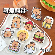 Set 5 pin cài áo/balo Capybara