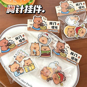 Set 5 pin cài áo/balo Capybara