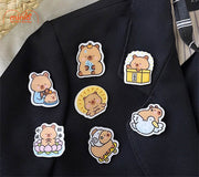 Set 5 pin cài áo/balo Capybara