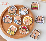 Set 5 pin cài áo/balo Capybara