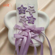 Set 4 kẹp sao + 2 kẹp nơ lụa dài