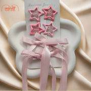 Set 4 kẹp sao + 2 kẹp nơ lụa dài