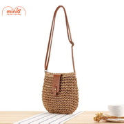 Túi cói Sp379 đắp da