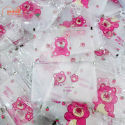 Túi zip B6 gấu dâu