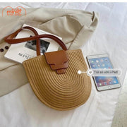 Túi cói Sp402 đắp da dáng nhỏ