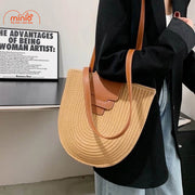 Túi cói Sp402 đắp da dáng nhỏ