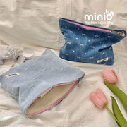 Túi đựng mỹ phẩm vải jeans