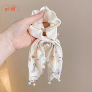 Dây cột tóc nơ đính ngọc trai