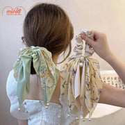 Dây cột tóc nơ đính ngọc trai