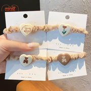 Dây cột tóc nhún hình tim