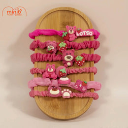 Dây cột tóc 2 charm gấu dâu