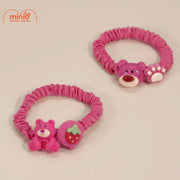 Dây cột tóc 2 charm gấu dâu