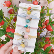 Set 2 dây cột tóc hạt tròn hoa đá