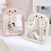 Gương gấu mèo để bàn