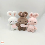 Móc khoá bông thỏ khăn kẻ