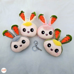 Móc khoá bông bé tai thỏ cà rốt