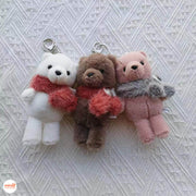 Móc khoá bông gấu quàng khăn