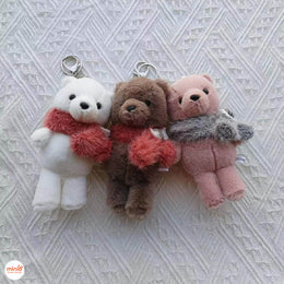 Móc khoá bông gấu quàng khăn