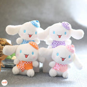 Móc khoá bông thỏ tai dài caro