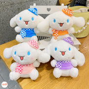 Móc khoá bông thỏ tai dài caro