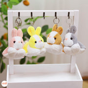 Móc khoá bông thỏ nằm