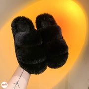 Dép lông 2 quai đen QA