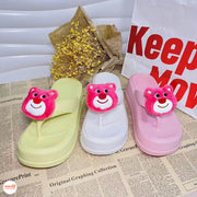 Dép kẹp gấu dâu 7cm